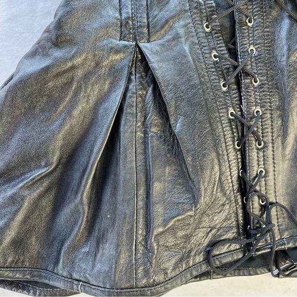 GENUINE LEATHER CORSET MINIDRESS - Picture 6 of 9
